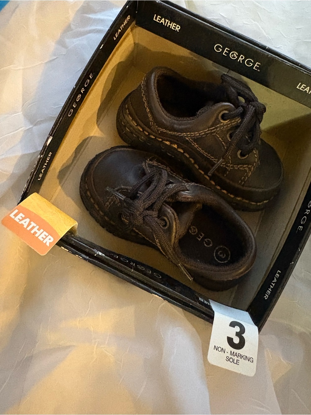 George Brown Leather Toddler Lace-Up Casual Shoes